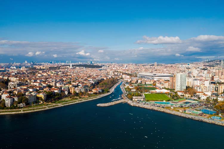 Aerial,View,From,Moda,Yogurtcu,Park,Neighborhoods,Of,Kadikoy,,