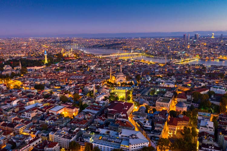 arial view of Istanbul city 