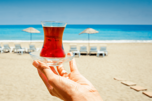Sandy beach in Bodrum Turkey